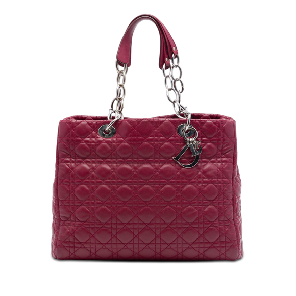 Dior Handbags - Pre-Loved Dior Large Lambskin Cannage Lady Dior Soft Shopping Tote